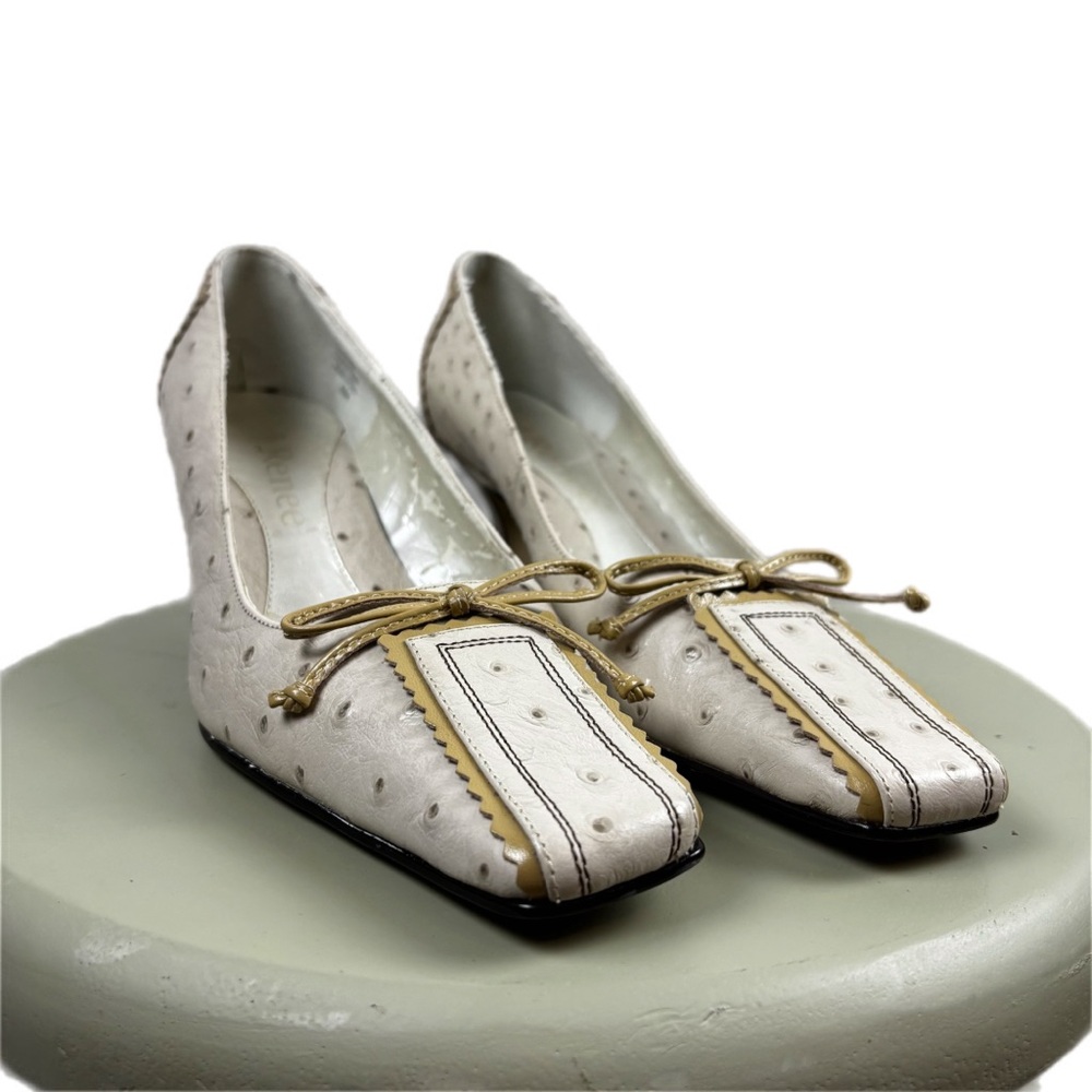 J.Renee Ostrich Embossed Leather Heels Size 6.5 - Picture 11 of 11